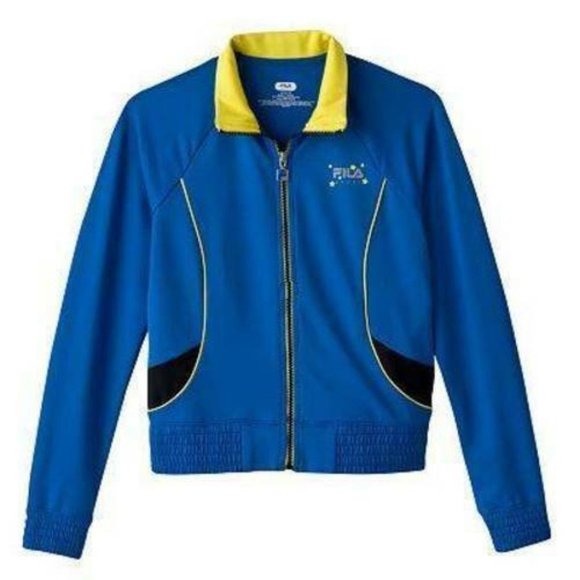 *Sport Jacket FILA sz 14 Blue Stretch Zip Up Performance Stretch Spring Girls - Picture 1 of 5